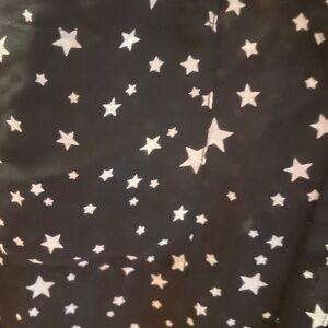 black 3/4 sleeve blouse with white stars
